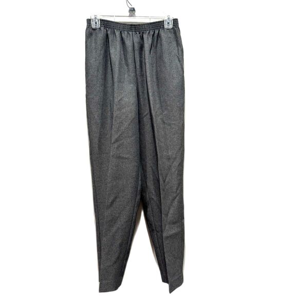 Alfred Dunner Slacks Gray Dress Pants Trousers Flat Front Straight Womens sz 12P - Picture 1 of 6